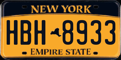 NY license plate HBH8933