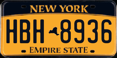 NY license plate HBH8936