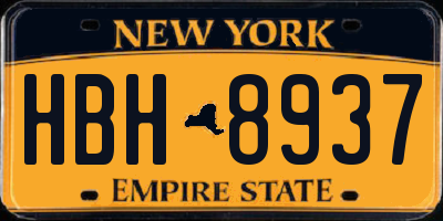 NY license plate HBH8937
