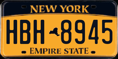 NY license plate HBH8945