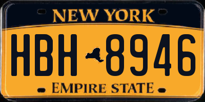 NY license plate HBH8946
