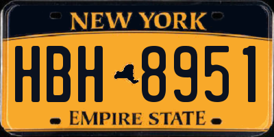 NY license plate HBH8951