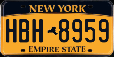 NY license plate HBH8959