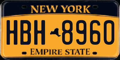 NY license plate HBH8960