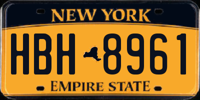 NY license plate HBH8961