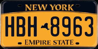 NY license plate HBH8963