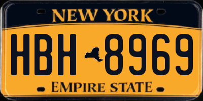 NY license plate HBH8969
