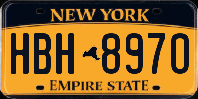 NY license plate HBH8970