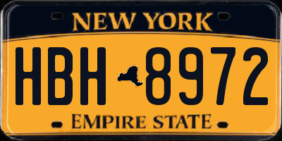 NY license plate HBH8972