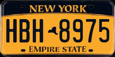 NY license plate HBH8975