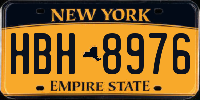 NY license plate HBH8976