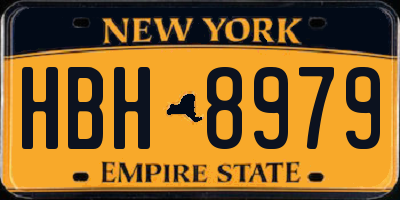 NY license plate HBH8979