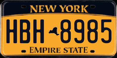 NY license plate HBH8985