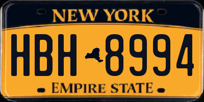 NY license plate HBH8994
