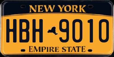 NY license plate HBH9010