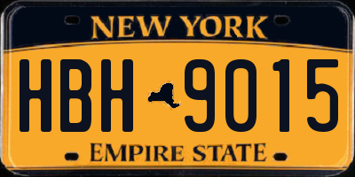 NY license plate HBH9015