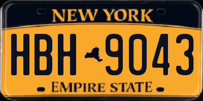 NY license plate HBH9043