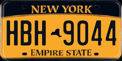 NY license plate HBH9044