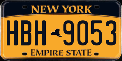 NY license plate HBH9053