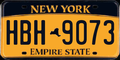 NY license plate HBH9073