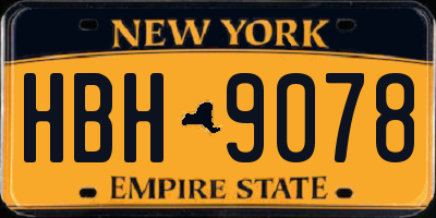 NY license plate HBH9078
