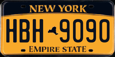 NY license plate HBH9090