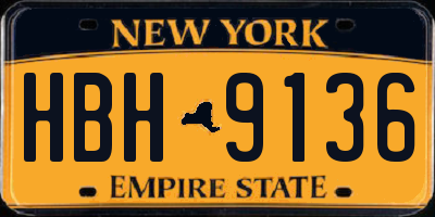 NY license plate HBH9136