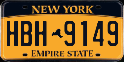 NY license plate HBH9149