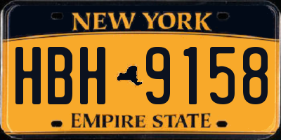 NY license plate HBH9158