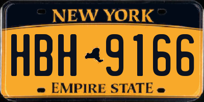 NY license plate HBH9166