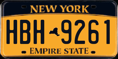 NY license plate HBH9261