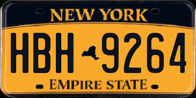 NY license plate HBH9264