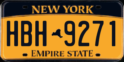 NY license plate HBH9271