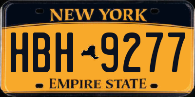 NY license plate HBH9277