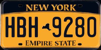 NY license plate HBH9280