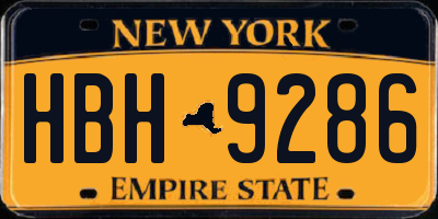 NY license plate HBH9286