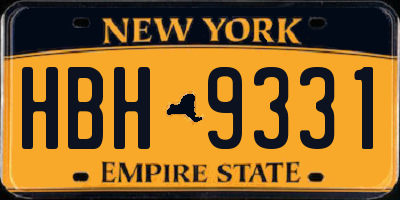 NY license plate HBH9331