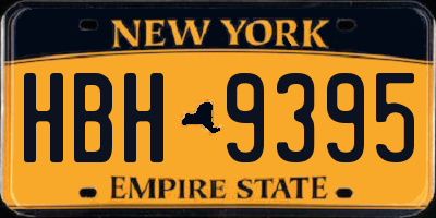 NY license plate HBH9395