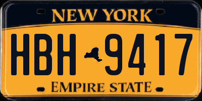 NY license plate HBH9417