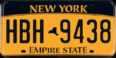 NY license plate HBH9438