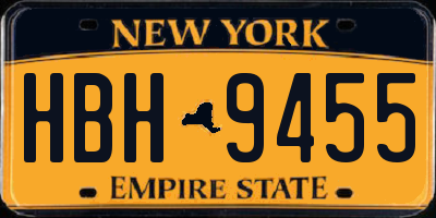 NY license plate HBH9455