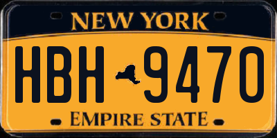 NY license plate HBH9470