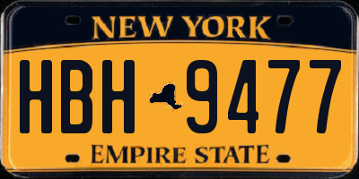 NY license plate HBH9477