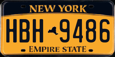 NY license plate HBH9486