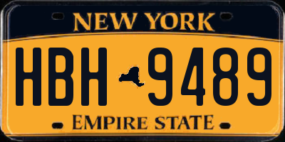 NY license plate HBH9489