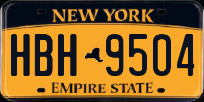 NY license plate HBH9504