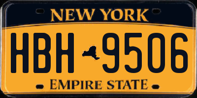 NY license plate HBH9506