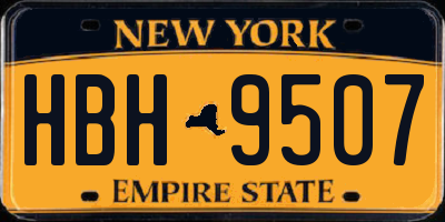 NY license plate HBH9507