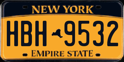 NY license plate HBH9532