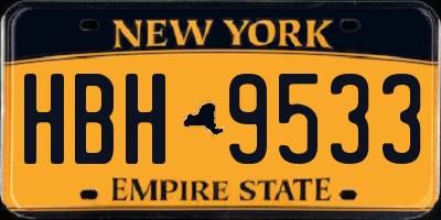 NY license plate HBH9533